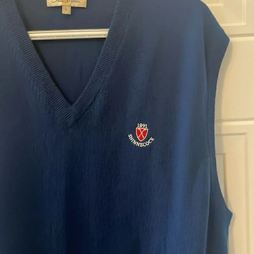 Peter Millar Shinnecock Blue V-neck Wool Vest